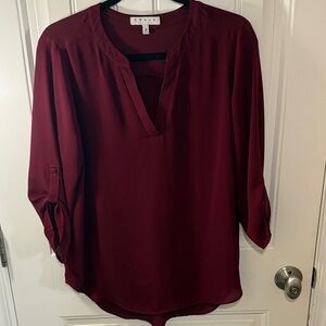 Chaus Deep Red/Burgundy Blouse